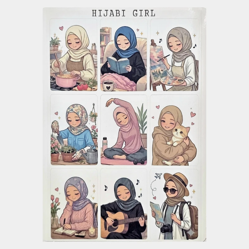برچسب طرح برش خورده بولت ژورنال مدل Hejabi Girl A5