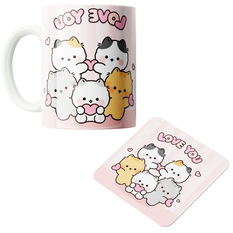 ماگ پاد آفرین مدل فانتزی کد ۷۶ همراه با زیرلیوانی