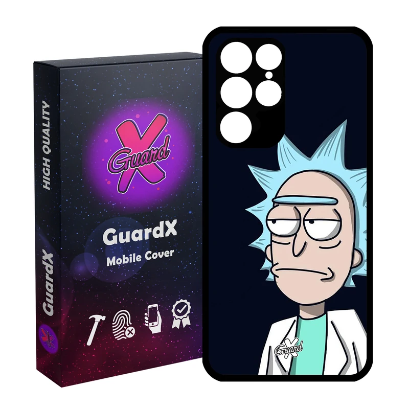 کاور گارد ایکس طرح Rick and Morty مدل Glass10030 مناسب برای گوشی موبایل سامسونگ Galaxy S22 Ultra