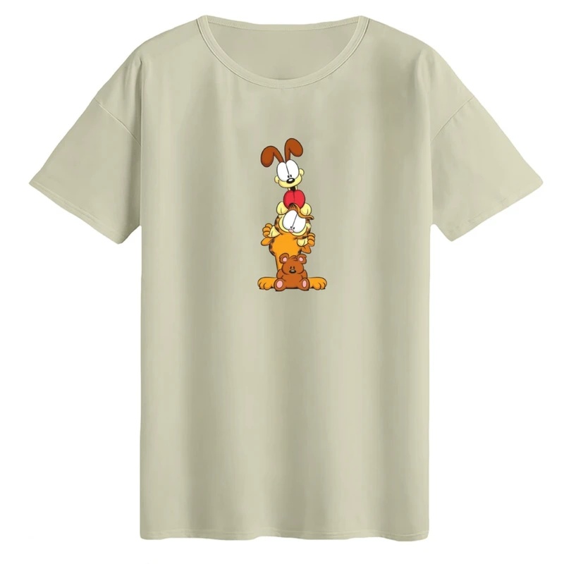 تی‌شرت لانگ آستین کوتاه زنانه مدل گارفیلد کد01