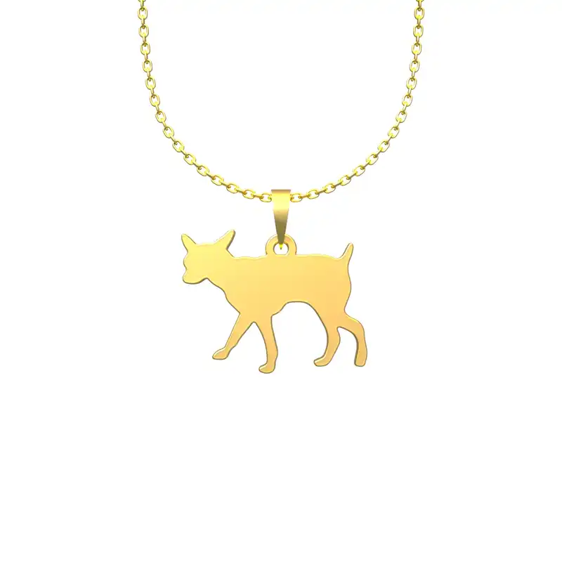 گردنبند طلا 18 عیار زنانه مدوپد مدل سگ کد J3-1-1290