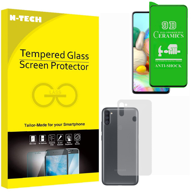  محافظ صفحه نمایش سرامیکی انتک مدل CRBKM-01 مناسب برای گوشی موبایل سامسونگ Galaxy A11 به همراه محافظ پشت گوشی 