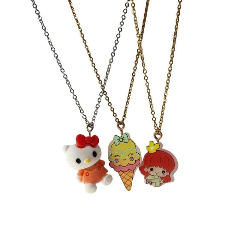 گردنبند دخترانه مدل کیتی و بستنی بسته 3 عددی