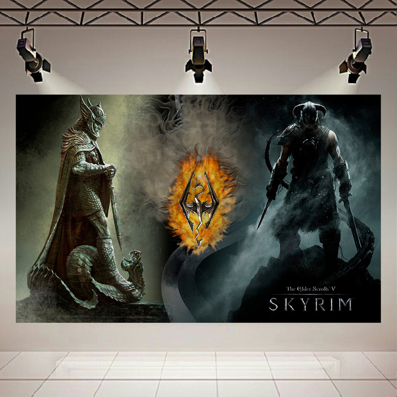 پوستر پارچه ای طرح گیم مدل The Elder Scrolls V-Skyrim کد AR30515