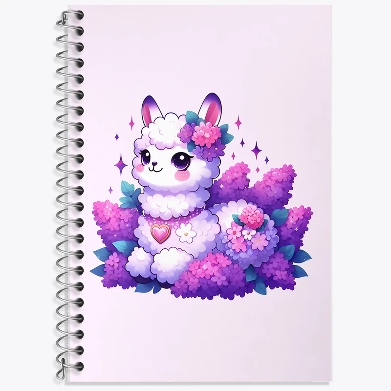 دفتر زبان 50 برگ خندالو مدل سه خط طرح لاما کیوت کد F8422