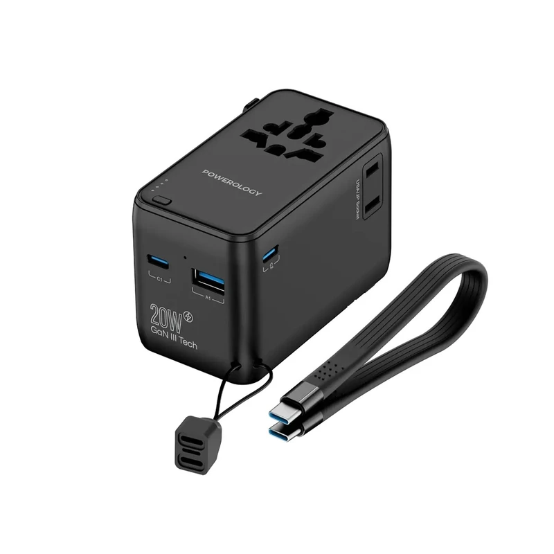 پاوربانک پاورولوجی مدل PWCUQC054BK ظرفیت 4000 میلی آمپر ساعت