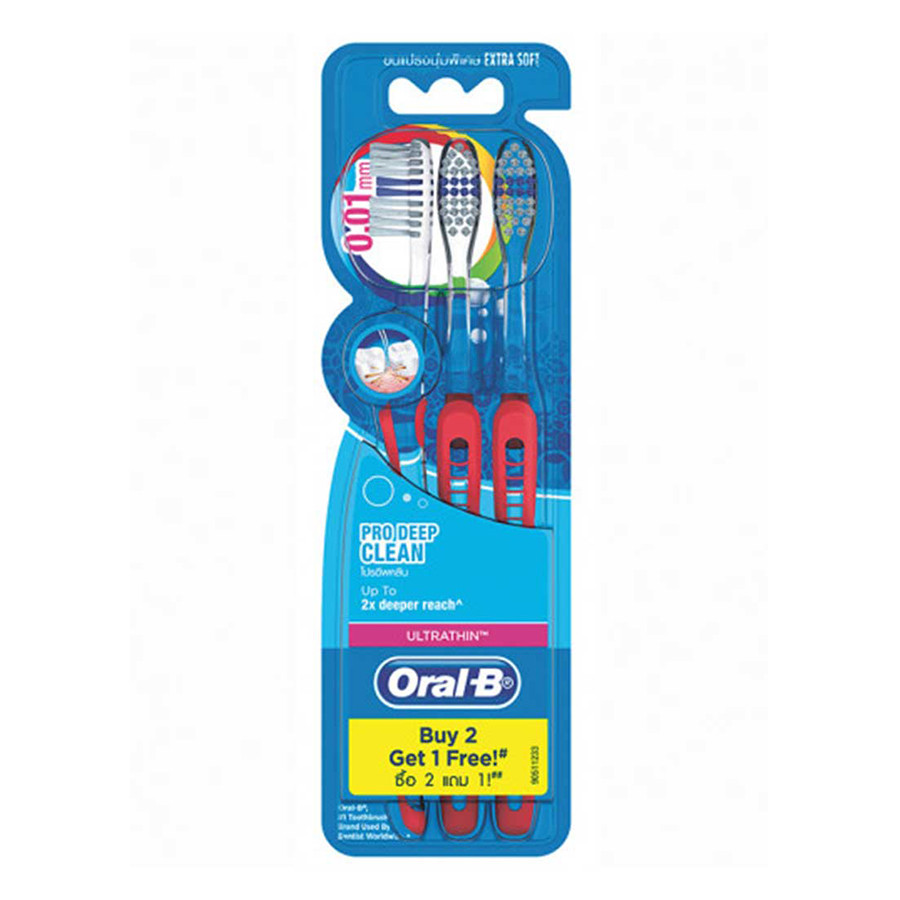 مسواک اورال-بی سری ULTRATHIN مدل PRO DEEP CLEAN با برس خیلی نرم بسته 3 عددی مسواک اورال-بی سری ULTRATHIN مدل PRO DEEP CLEAN با برس خیلی نرم بسته 3 عددی