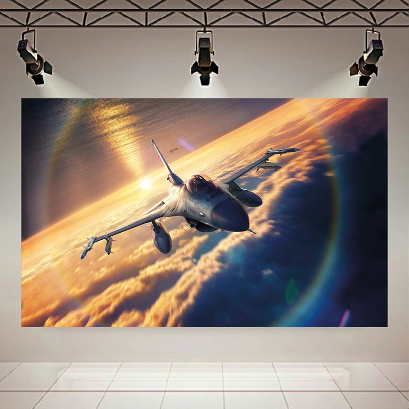 پوستر پارچه ای طرح جت F-16 (2) کد AR17860