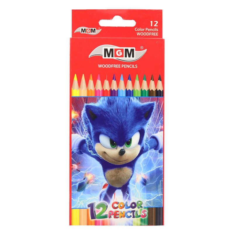 مداد رنگی 12رنگ ام جی ام مدل Sonic