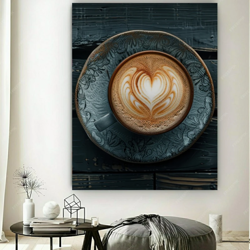  پوستر طرح مخمل کافی شاپ مدل قهوه کد FP105057