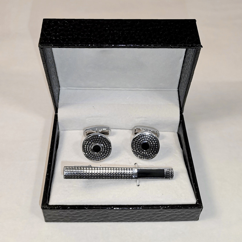 ست دکمه سردست و گیره کراوات مردانه مدل 533