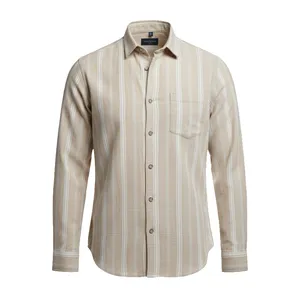 پیراهن آستین بلند یقه دکمه دار مردانه مدل راه راه کد k25