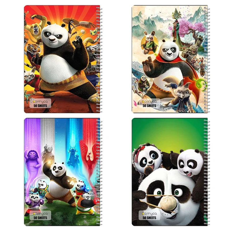 دفتر نقاشي 50 برگ کارنيکا طرح Kung Fu Panda کد 98083 مجموعه 4 عددی