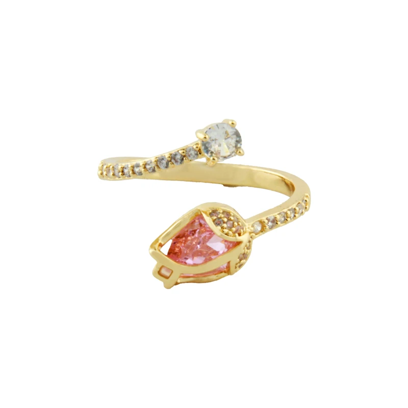 انگشتر زنانه مدل گل نگینی کد 1955