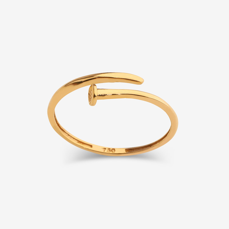 انگشتر طلا 18 عیار زنانه با طرح کارتیه میخ میو گلد مدل DG-R120 سایز 59