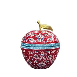 قندان میناکاری مسی میناسرای نیکنامی مدل سیب