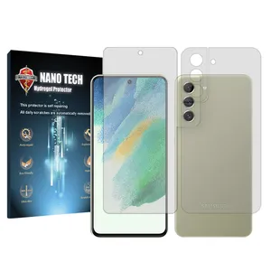 Nano tech transparent screen protector suitable Samsung Galaxy S21 FE 5G mobile phone along with back of the phone