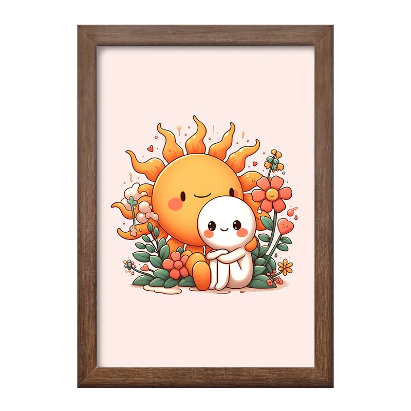 تابلو خندالو طرح آدمک و خورشید کیوت کد F6132