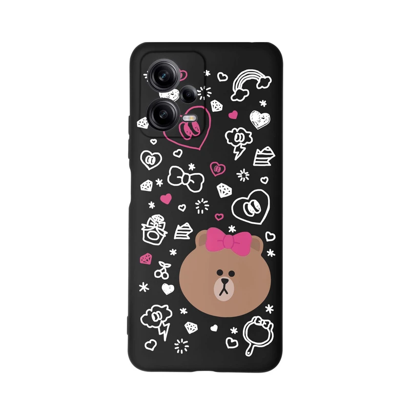 کاور قاب گارد طرح خرس لاین دخترانه کد f8239 مناسب برای گوشی موبایل شیائومی Redmi Note 12 Pro Plus