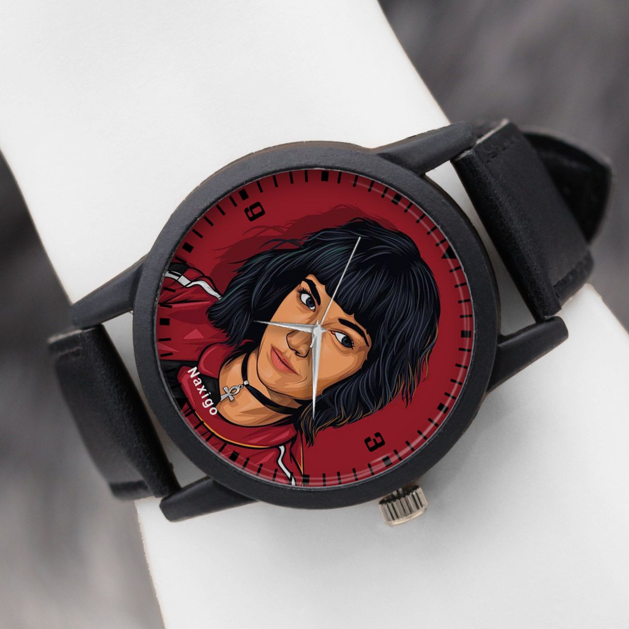 ساعت مچی عقربه ای ناکسیگو طرح Money Heist کد LF4208 -  - 5