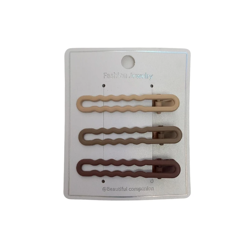 گیره مو زنانه مدل انبری طرح موج مجموعه 3 عددی