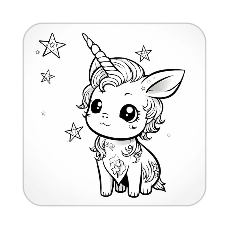 زیر لیوانی کاکتی طرح اسب تک شاخ و یونیکورن مدل mp30432