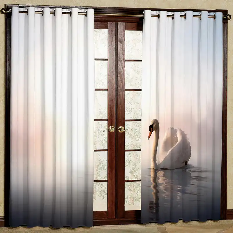 پرده مدل قو هازان پانچی کد 1368 سایز 140x200 سانتی متر