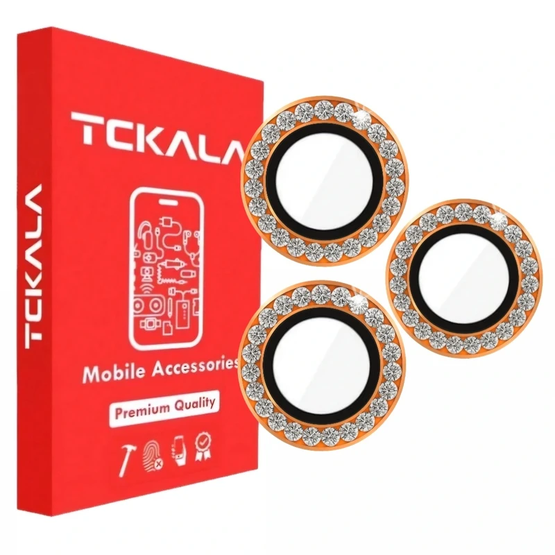 محافظ لنز دوربین فلزی تیسیکالا مدل نگین دار مناسب برای گوشی موبایل اپل IPhone 17 Pro / 17 Pro Max