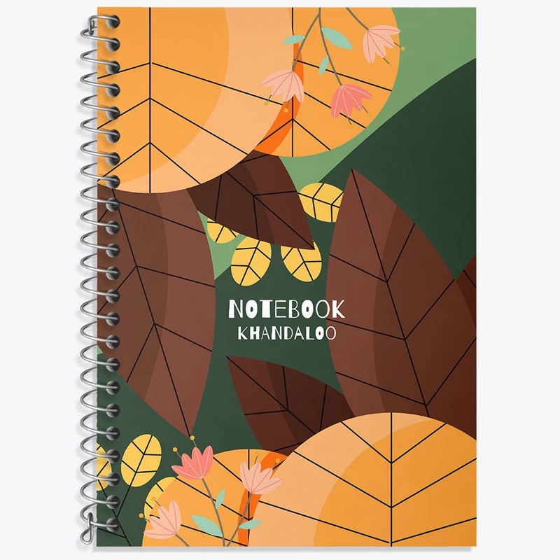 دفتر زبان 50 برگ خندالو مدل دو خط طرح برگ فانتزی کد N1183