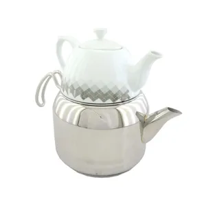 ست کتری و قوری دستیلوکس مدل لوله دار گنجایش کتری 3 لیتر گنجایش قوری 1 لیتر