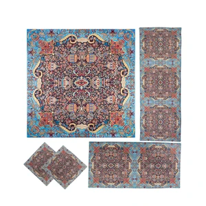 ست 5 تکه رومیزی ترمه ابریشم مدل رویا کد RY-1007
