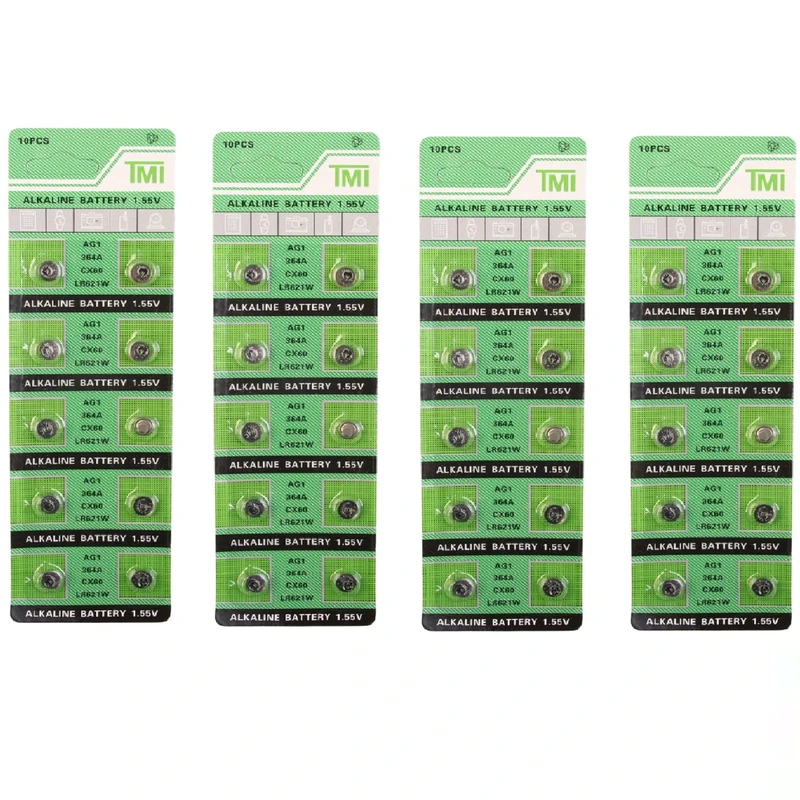 باتری ساعت تی ام ای مدل AG 1 (LR621W) بسته 40 عددی