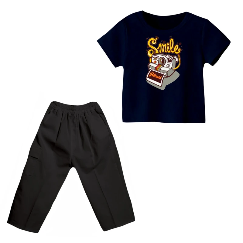 ست تی شرت و شلوارک پسرانه مدل دوربین