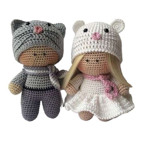 عروسک بافتنی طرح روسی مجموعه دو عددی