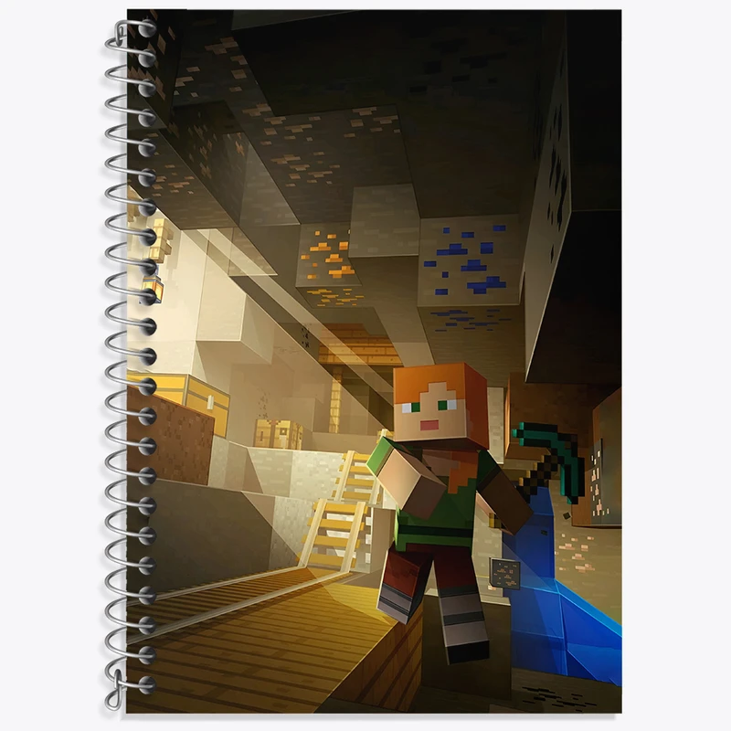 دفتر زبان 50 برگ خندالو مدل سه خط طرح ماینکرافت (Minecraft) کد N3306