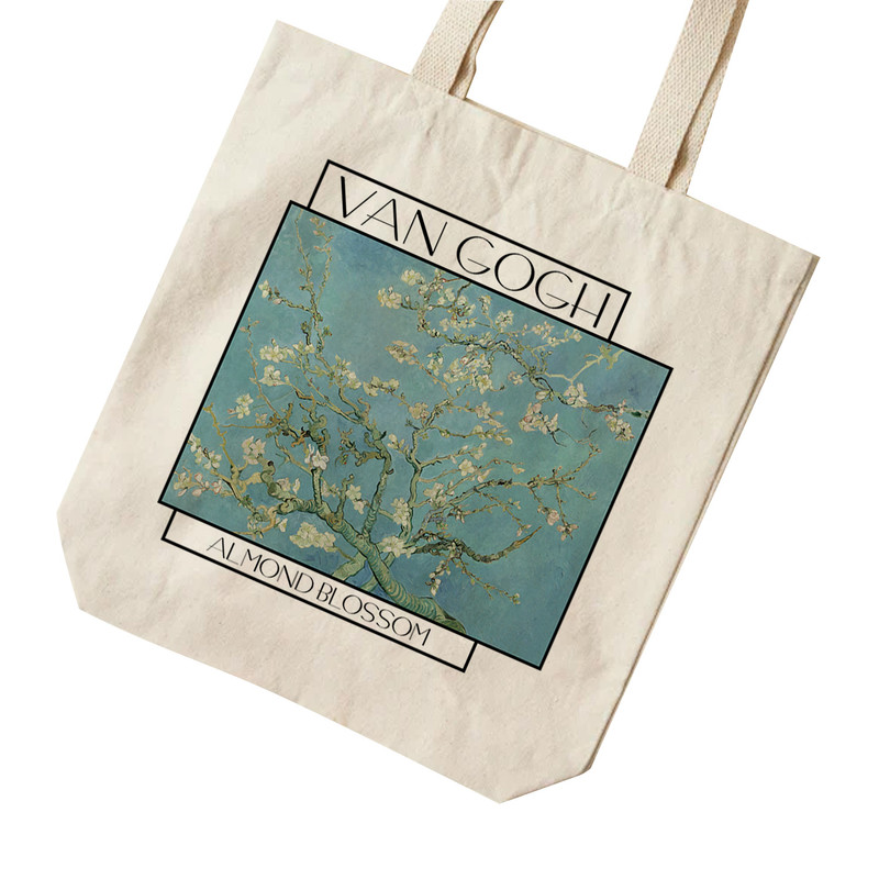 ساک خرید ترمه طراحان ایده مدل شکوفه بادام از ونگوگ کد 0039 - L