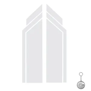 برچسب بدنه خودرو مهدیار  کد BK003W بسته  دو عددی به همراه جا کلیدی
