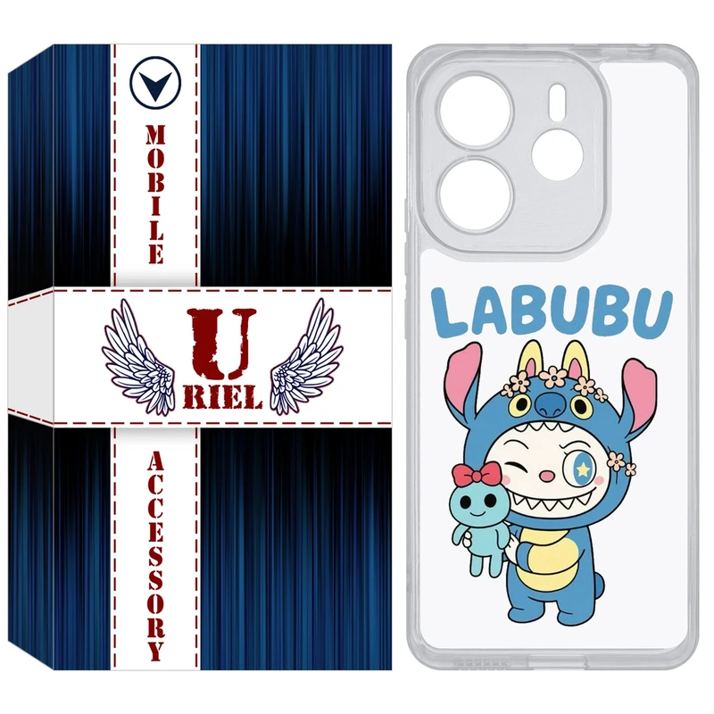کاور یوریل مدل Clear کد 112 طرح لبوبو مناسب برای گوشی موبایل شیائومی Redmi Note 14 4G