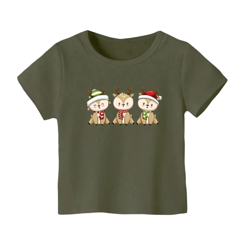 تی شرت آستین کوتاه بچگانه مدل گوزن کریسمس کد 14