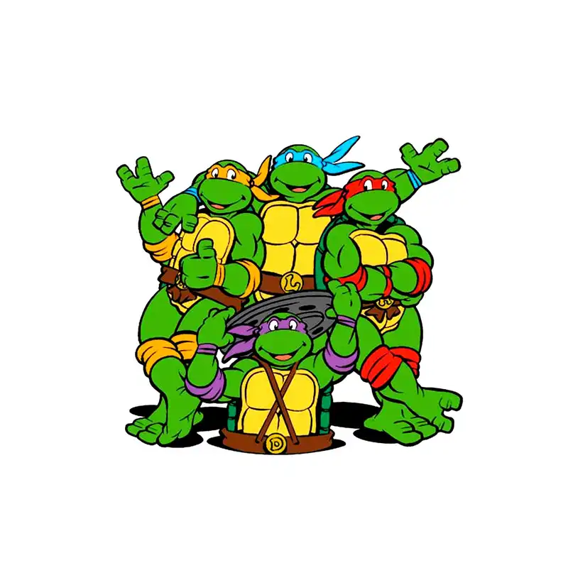 استیکر پارچه و لباس مدل برچسب DTF طرح لاک پشتهای نینجا