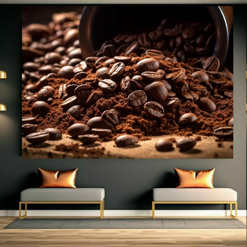 تابلو بوم طرح مخمل دانه و پودر قهوه کد BK23239