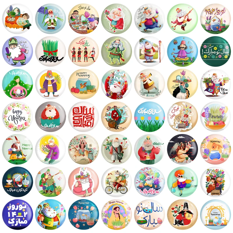 مگنت خندالو مدل تبریک عید نوروز و سال نو کد 88 بسته 49 عددی