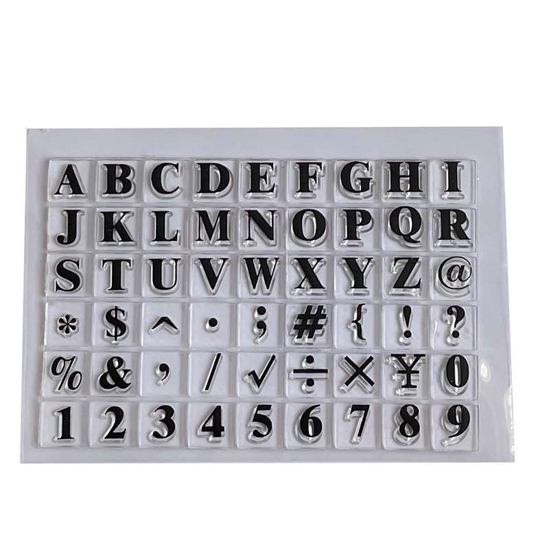 مهر مدل سیلیکونی شفاف طرح حروف مجموعه 54 عددی