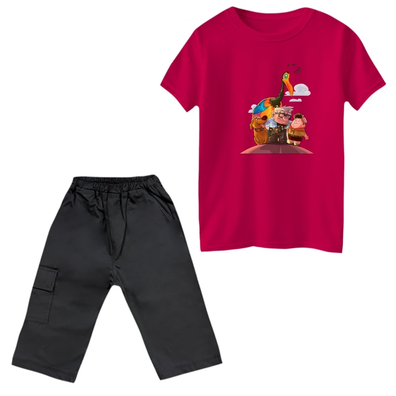 ست تی‌شرت و شلوارک پسرانه مدل آپ کد 2