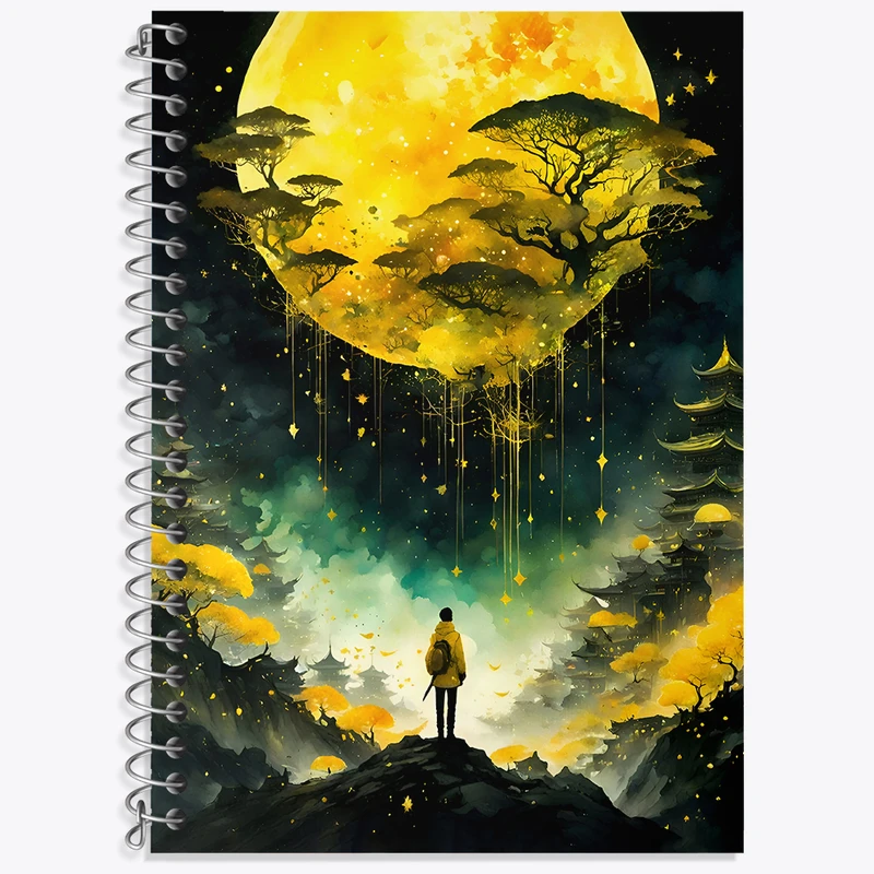 دفتر زبان 50 برگ خندالو مدل سه خط طرح منظره کد N3595