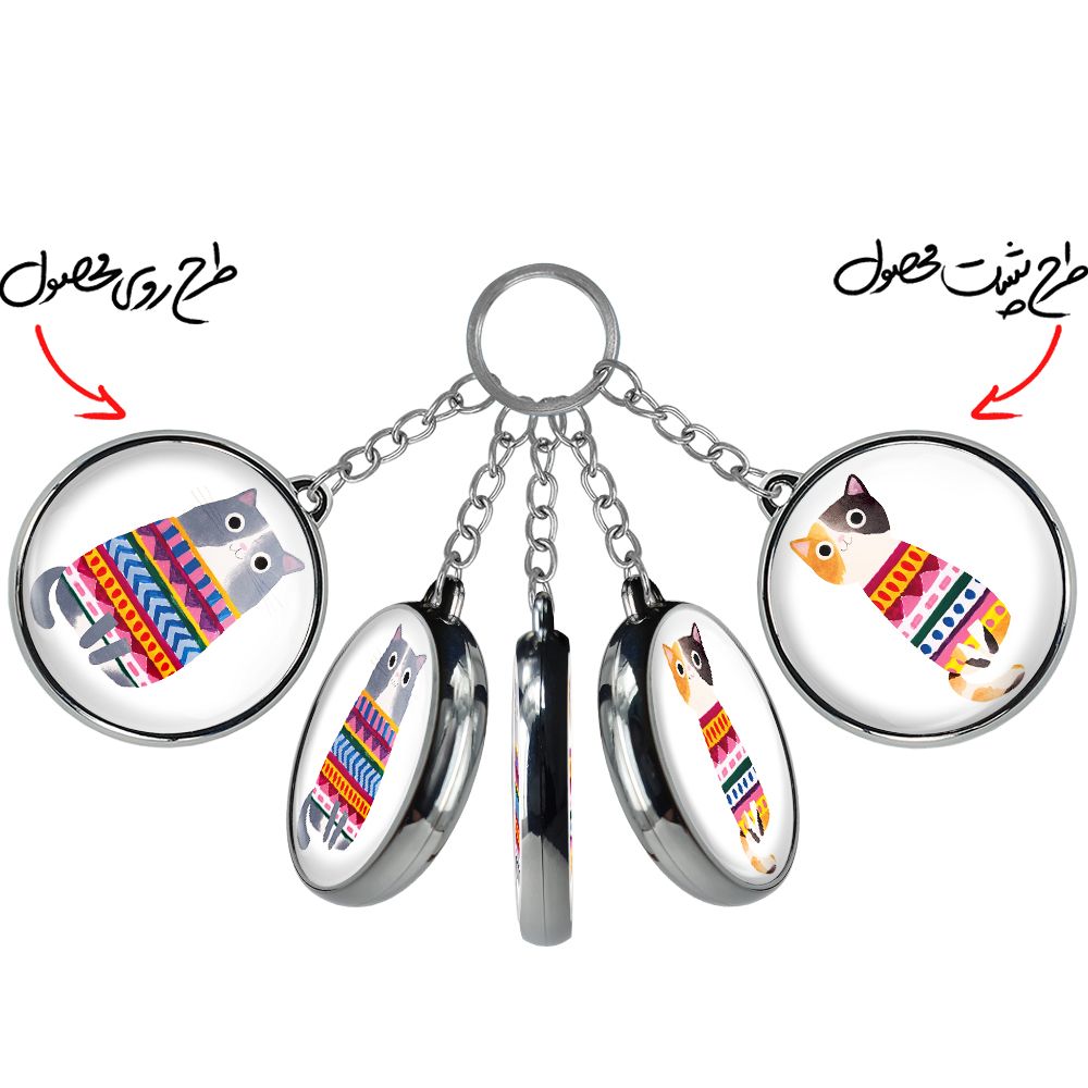 جاکلیدی خندالو طرح گربه مدل دوطرفه کد 52155216 -  - 2