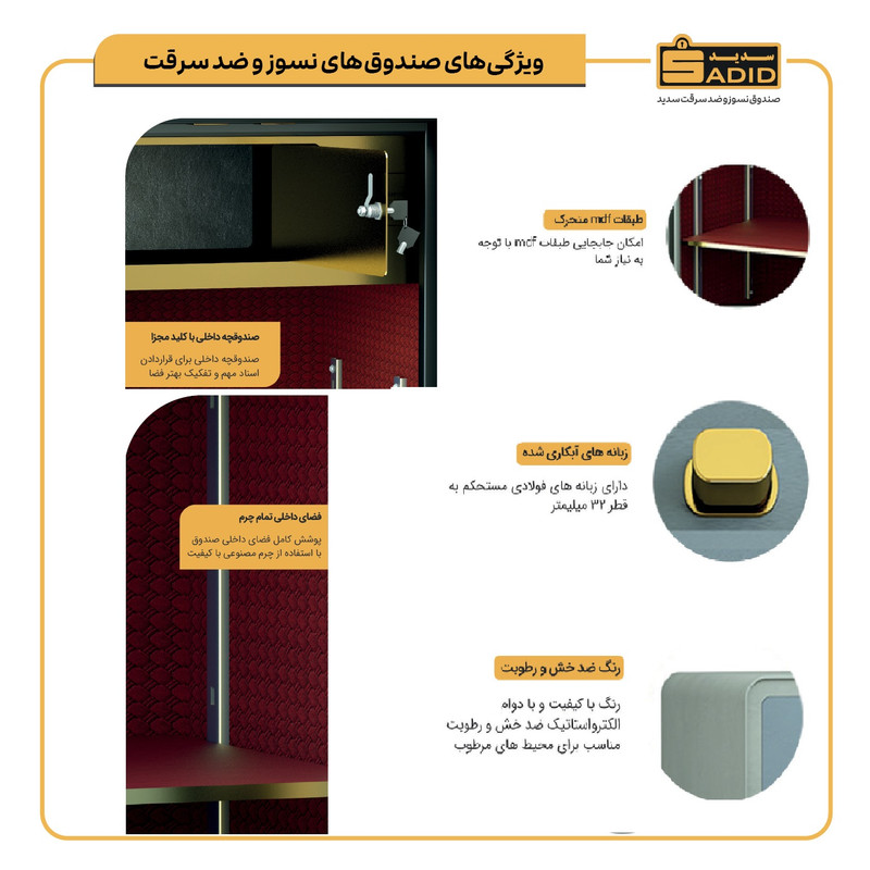 گاوصندوق الکترونیکی سدید مدل 1000D