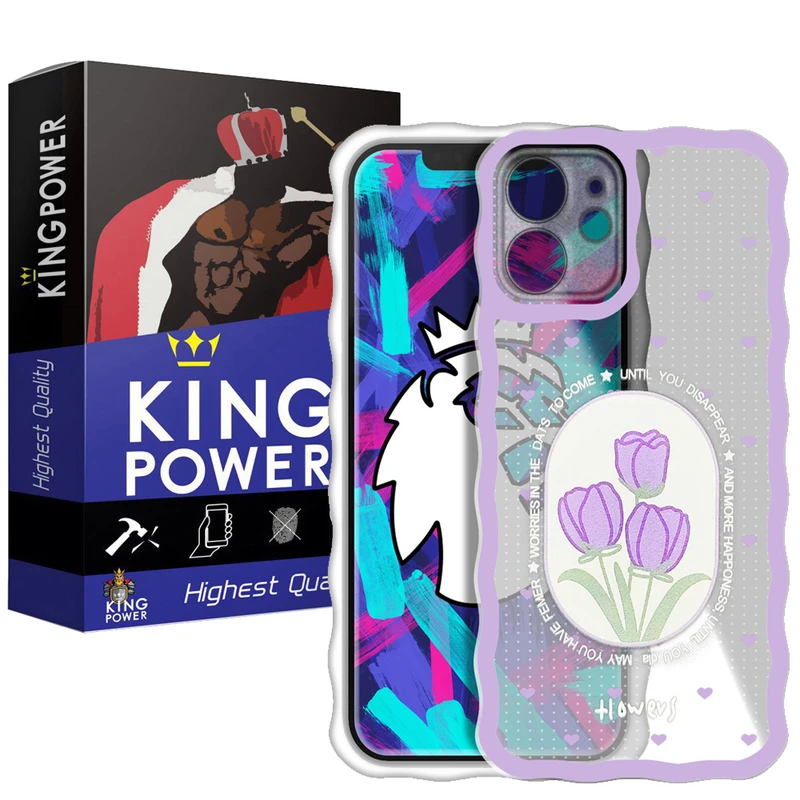 کاور کینگ پاور مدل لاله بنفش مناسب برای گوشی موبایل اپل IPhone 12