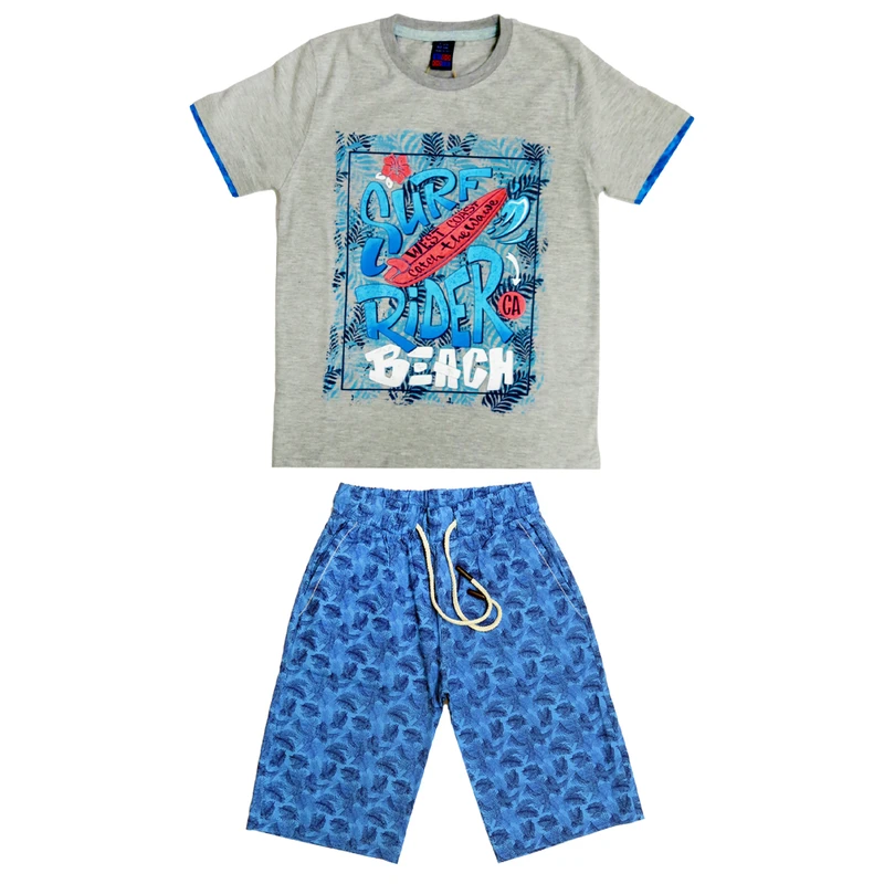 ست تی شرت و شلوارک پسرانه مدل هاوایی