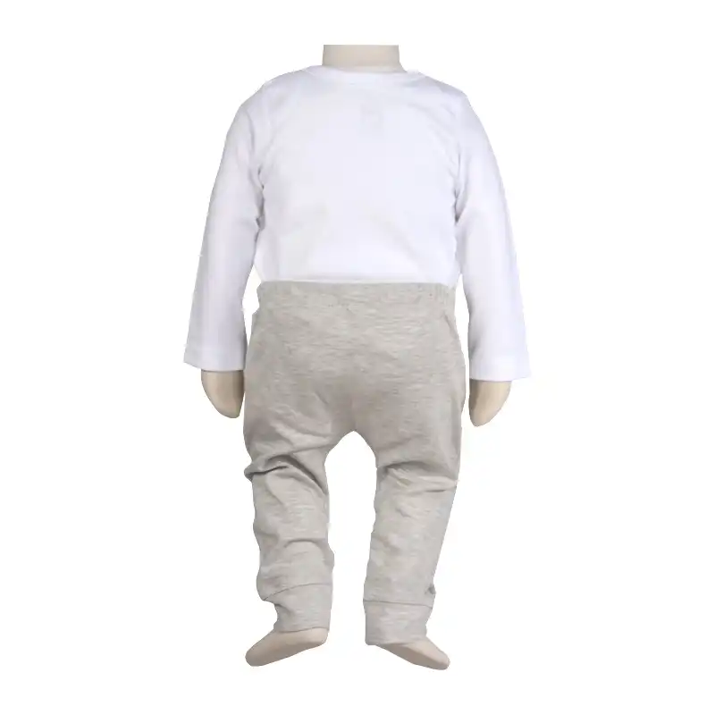 ست بادی و شلوار نوزادی آدمک  مدل کوکی کد 117261 رنگ سفید